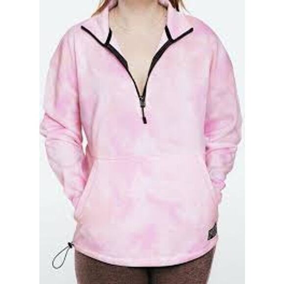 PINK Victoria's Secret Tie Dye Quarter Zip Pullover Knit Sweater Small NWT - Picture 3 of 14